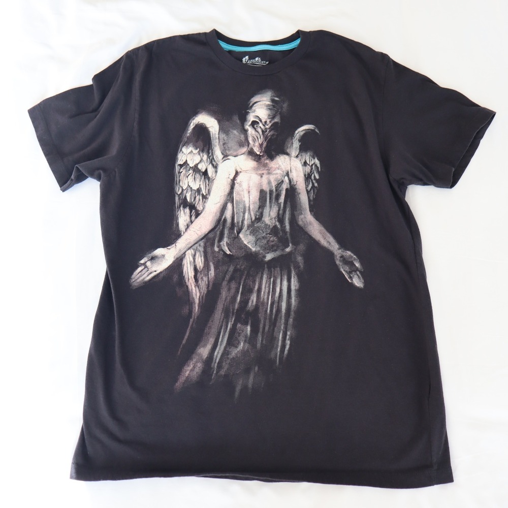 Threadless Doctor Who Graphic Tee Men's Large Black Dark Academia Gothic Sci-Fi